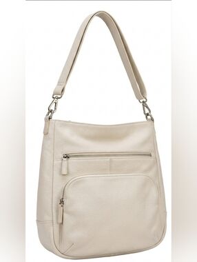 Danier White Leather Multi-Pocket Crossbody/Shoulder Bag